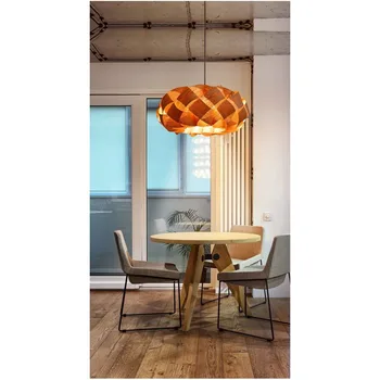 Полилей с Led Художествена Подвесная лампа Light Room Decor Нова Популярната Дървена Индивидуалност Кухня с Трапезария и Проект за Модерен дом E27