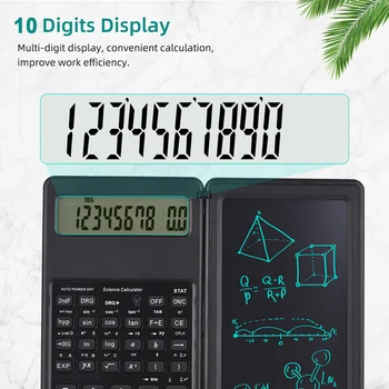 Сгъваеми научни калкулатори 10-цифрен LCD дисплей Настолен таблет за писане С поддръжка на стилус
