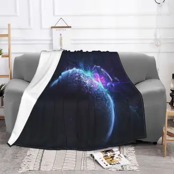 Одеяла за космически сблъсък, Фланелевое Лятно Одеало Galaxy Universe, Дышащее Супер Мека покривка за Дивана, Стеганое одеяло