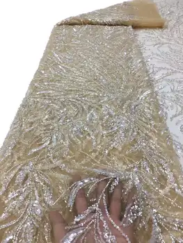 Красив дизайн рокли Кристални пайети Бродерия с мъниста Френска Окото Прежди Африканска кърпа за Сватби Вечерни рокли, Парти