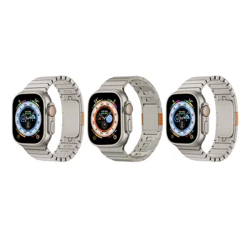 Оригинални 1： 1 Каишка за часовник Apple Watch 49 мм 45 44 42 41 40 38 Луксозен Метален От Неръждаема Стомана За iWatch серия 8 Ultra 7 6 5 4 3