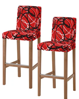 Геометричен огъване, е черно-бяла текстура, червени калъфи за продуктова столове, Покривала за офис столове, покривала за кафе, Подвижна чанта за седалката на стола за публикуване