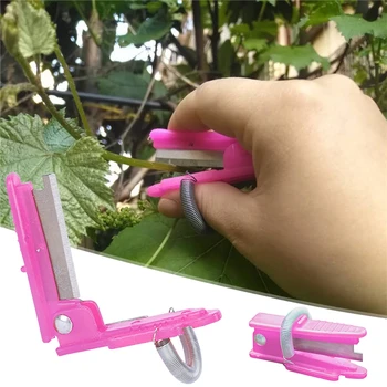 Мини-градински ножици, Многофункционален нож за палеца, за събиране на плодове, режещо острие, Пръстени, сигурно защитно устройство за пръсти, Градински инструменти