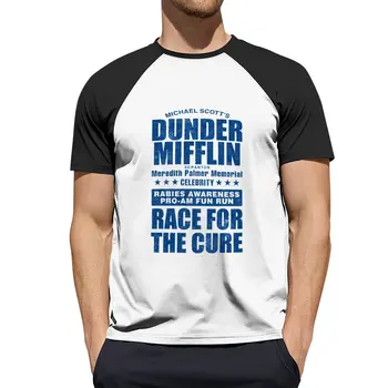 Тениска Dunder Mifflin Race for the Cure с предупреждение за сърдят, тениска с аниме, естетична дрехи, черни тениски за мъже
