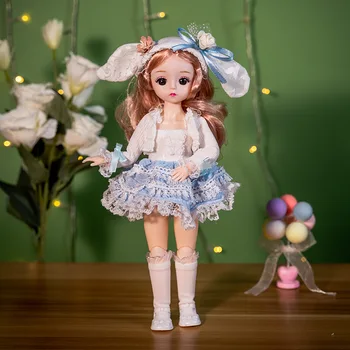 30 см Кукла на Принцеса Сетлолита стил сладка кукла 23 Ставата 3D Кукла С Тези Очи Момиче за Моделиране Бутик Играчка 1/6 Bjd Кукла Коледна Играчка