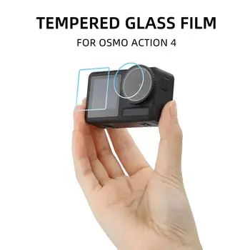 Защитно фолио за обектива на екрана на камерата Закалена фолио за обектива на екрана на камерата Защитни фолиа, изработени от закалено стъкло за Osmo Action 4