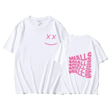 Качествена Мъжка Лятна Тениска от 100% памук, Мъжки Ежедневни Тениска с кръгло деколте и къс ръкав, Удобна Розови Тениски с усмивка