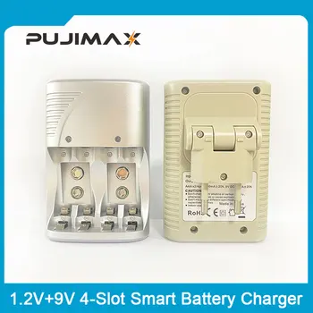Зарядно Устройство PUJIMAX AA/AAA С led подсветка За 9V батерия За 1,2 V + 9V AA/AAA Акумулаторни Батерии US Plug EU
