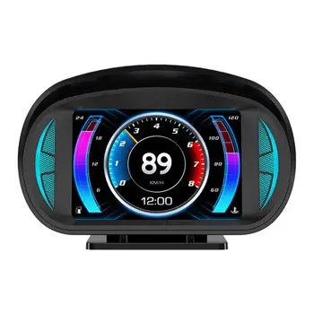 Авто Индикатор за превишена скорост, Аларма за превишаване на напрежението, Разход на гориво, обороти на двигателя, LCD дисплей, сензор за OBD/GPS, цифров скоростомер