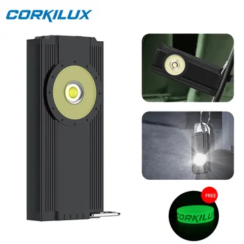 CORKILUX EDC Ключодържател 500 Лумена Type-C USB Акумулаторна батерия, 5 Режима на Осветление, Магнитен Опашка, широкоъгълен Преносими led Фенерче