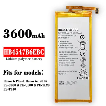 HB4547B6EBC 100% Оригинална Батерия за мобилен телефон Huawei Honor 6 Plus 6plus 6X PE-TL20 PE-CL00 PE-UL00 PE-TL10 3600 mah най-Новите батерии