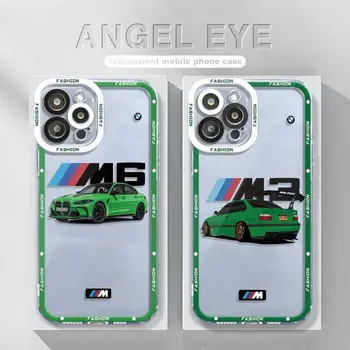 M-Power-BMW Автомобили Прозрачен Калъф Angel Eye За Samsung Galaxy S22 S21 S20 S10 FE Ultra Note 10 Lite Plus A10 A10s A50 A30 A20s Калъф