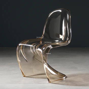 Скандинавските минималистичные пластмасови трапезни столове Съвременни творчески кристални столове за трапезария Мебели Прозрачен стол за хранене
