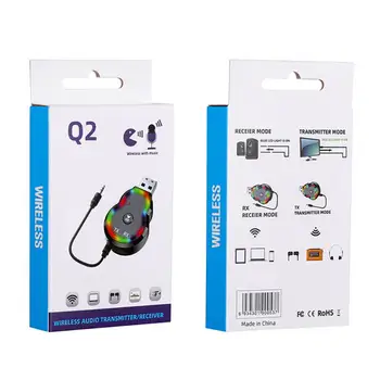 Bluetooth адаптер, USB интерфейс, Лесен за работа Многофункционален Лесна инсталация на Plug-и-play Автомобилни аксесоари Q2 Пъстри