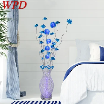 Под лампа WPD Nordic Blue Съвременно изкуство Дневна Спалня Хотел Алуминиева тел led Оригинални Цветя и декоративна лампа