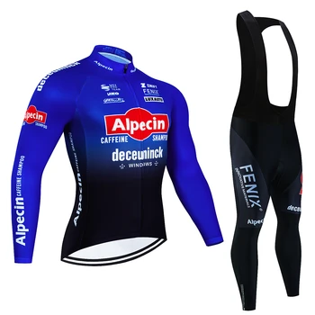 Alpecin 2023 Pro, Комплект от джърси за Колоезденето с дълъг ръкав, Дишащи дрехи за МТВ Велосипед, Дрехи за Колоездене, Ropa Maillot Ciclismo
