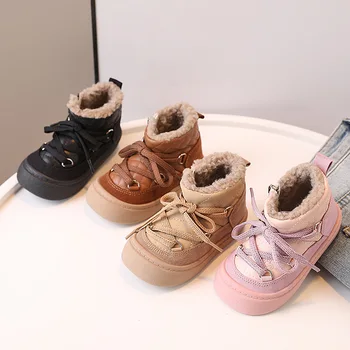 Зимна нова Детска Памучен обувки За момчета, Топло Памучен обувки за момичета, Корейската Модерни Детски обувки с мека подметка от 1 до 6 години