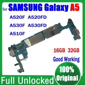 Безплатна Доставка 100% Оригинал За Samsung Galaxy A5 A520F A520FD A530F A530FD A510F дънна Платка Напълно Протестированная Логическа такса 16GB 32G