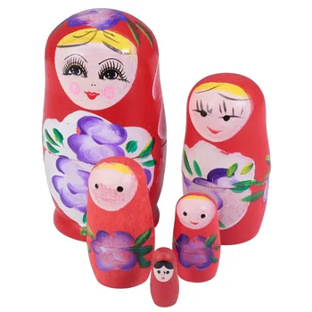 Подаръци за момичета, дървена играчка-Matryoshka, Дървена книжка с цветни рисунки, декорация за дома