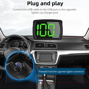 Мини Автомобилен GPS HUD измерване на Скоростта на USB Цифров KMH MPH Head Up Дисплей с Големи Букви Скорост за Всички моторни превозни средства Аксесоари За автомобилна Електроника