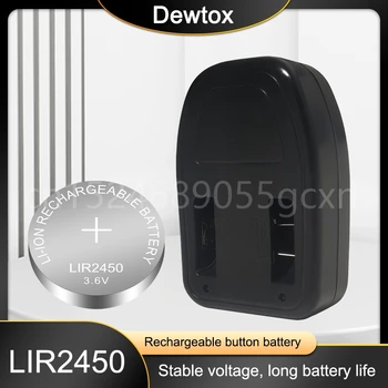 2-Слотное Зарядно + LIR2450 3,6 120 mah Акумулаторна Бутон на Батерия Литиеви Батерии за монети LIR 2450 Заменя CR2450