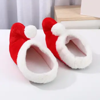 Уникални чехли, Празнични Червени Чехли с участието на Дядо Коледа с Анимационни герои, Очарователно Коледна украса, Удобни обувки