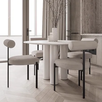 Скандинавски Модерен Стол за Хранене С Нежната Метална Облегалка, Индивидуални Столове за Трапезария, Обзавеждане Кухненски мебели Sillas Plegables
