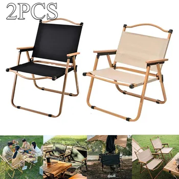 1 /2 ЕЛЕМЕНТА Лек сгъваем стол от дърво за къмпинг, барбекю, обзавеждане за пикник, Kermit Camping Chair