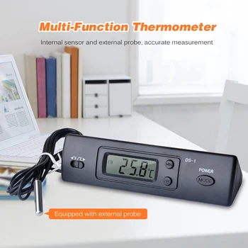 Електронен термометър Авто мултифункционален Дисплей за време и температура от сензора LCD дигитален екран Авто термометър Цифров часовник