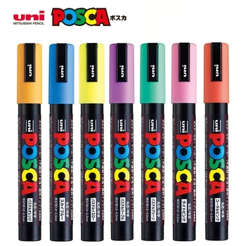 Uni Posca Маркерная Дръжка, Акрилна Боя Акрилна Дръжка Marcadores PC-1M 3M 5M Цветни Художествени Консумативи Канцеларски материали За Рисуване Графити