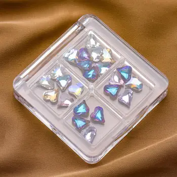 Акрилна кутия с кристали, Ефективна дългогодишна кутия-органайзер за съхранение на акрилни страз за нокти с лесен достъп, магнитно усвояването 36