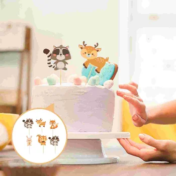 Декоративни пръчици за торта Хартиени украшения във формата на животни за кифли Сватбената церемония рожден Ден на динозавъра
