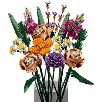 Вечните цветя орхидея, подарък за момиче, Събрани блокове-пъзели, играчки за възрастни, Стоки за семейството, Рози, подарък за Свети Валентин