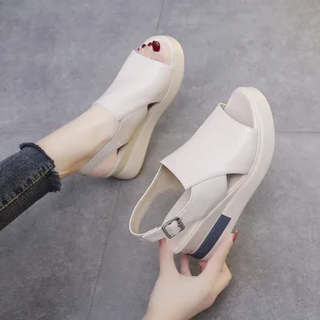 Лято 2023, Удобна мода обувки на платформа, Дамски Сандали, Ежедневни дамски Сандали с каишка и катарама, sapatos femininos