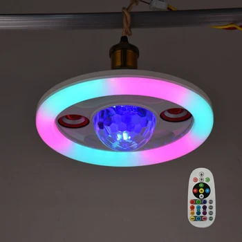 Тавана лампа за помещения с мощност 36 W с дистанционно управление, съвместимо с Bluetooth крушка RGB, с променящ се цвят, цокъл E27 за домашно парти в спалнята