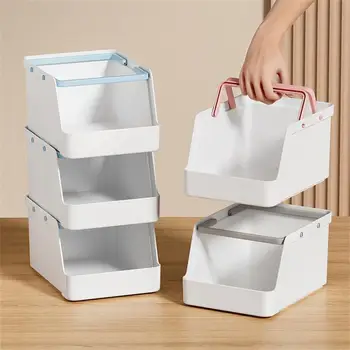 Една проста кутия за съхранение на Настолни бижута, козметика, пластмасови боклуци, Кошница за съхранение с капак, Кутия за съхранение на плодове играчки, Кутия за съхранение на подправки
