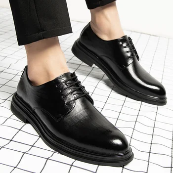 Лятна Кожени обувки в бизнес стил, Мъже Корейската версия, Мъжки Обувки От телешка Кожа, Ежедневни, Индивидуалност, Тенденция, Открит Мъжки Обувки