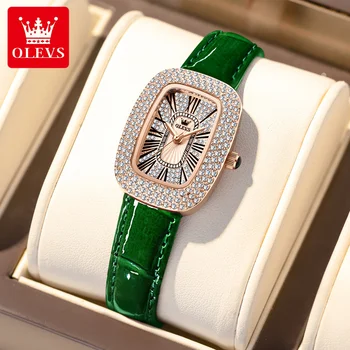 OLEVS 9940 Ретро кварцови часовници за жени, луксозни Дамски часовници марка пионер лидер, Оригинални непромокаеми кожени бизнес дамски ръчен часовник