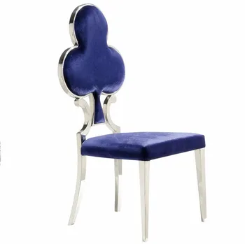 Трапезария стол в стил постмодерното, Прости трапезни столове от неръждаема стомана, хол, Фланелен трапезни столове с цветя сливи за кухня MC