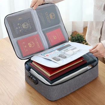 Нова Многопластова чанта за съхранение на документи, билети, удостоверения, Органайзер за файлове, Държач за карти, портфейл за паспорт с ключалка