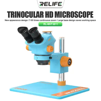 RL-M5T/Pro-B11 Тринокулярный Микроскоп с Постоянното увеличаване на 0.7 4.5 X Микроскоп С Камера за Ремонт на електронни печатни платки телефон