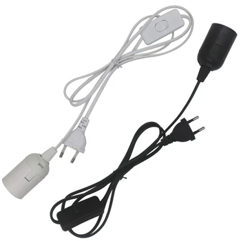 Основата на лампата притежателя на захранващия кабел кабел E27 EU окачен led светлини, адаптери за контакти лампи с ключ 220 В