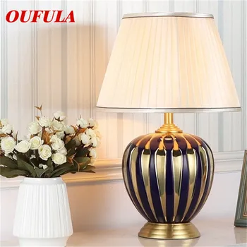 Настолни лампи PLLY от мед, Керамичен плот, Луксозна модерна плат за фоайе, дневна, Офис, Креативни спални, хотела