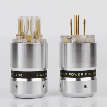 Нов висококачествен 24-каратный позлатен щепсел захранващ кабел САЩ Конектор IEC Женски щекер за адаптор-удължител Hifi power Plug