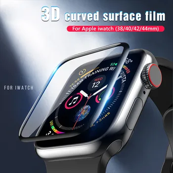 1-3 бр. Защитно фолио от PET + ПЛЕКСИГЛАС за Apple Watch 7 6 5 4 3 2 1 Защитен филм с 3D Извита повърхност за iWatch 38 40 41 42 44 45 мм