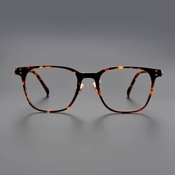 Японски ацетатные рамки за очила, мъжки квадратни тънки рамки, реколта рамки за оптични очила за ръчна работа, слънчеви очила по рецепта