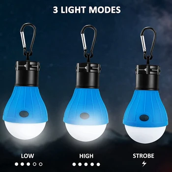 4 опаковки от led лампи за къмпинг, принадлежности за къмпинг, преносими фенери за палатки с клип-на една кука за къмпинг, A