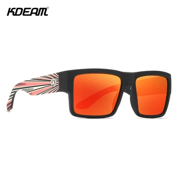 Марка KDEAM Red Hot Mirror Модни Неутрални Поляризирани Слънчеви Очила с UV400 Мъжки Спортни Очила За Колоездене На Открито Еластична Боя HD Нюанси