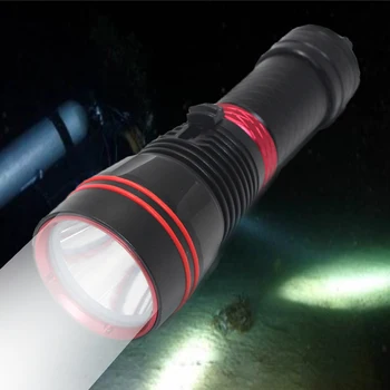 XM-L2 Бял led фенерче за Гмуркане 5000 Лумена Подводен 150 М Водоустойчив фенер за Гмуркане с плавно Затъмняване