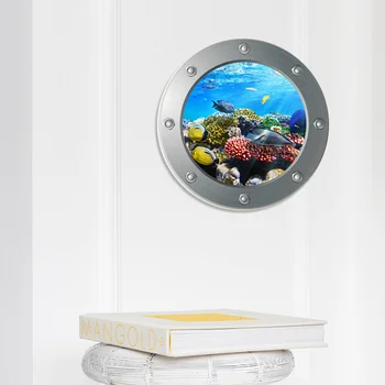 3D Жизнена Стикер на стената на Самозалепващи Стикер На стената С Гледка от прозореца Подводница Стенни Тапети за Дома Хол Спалня Малка